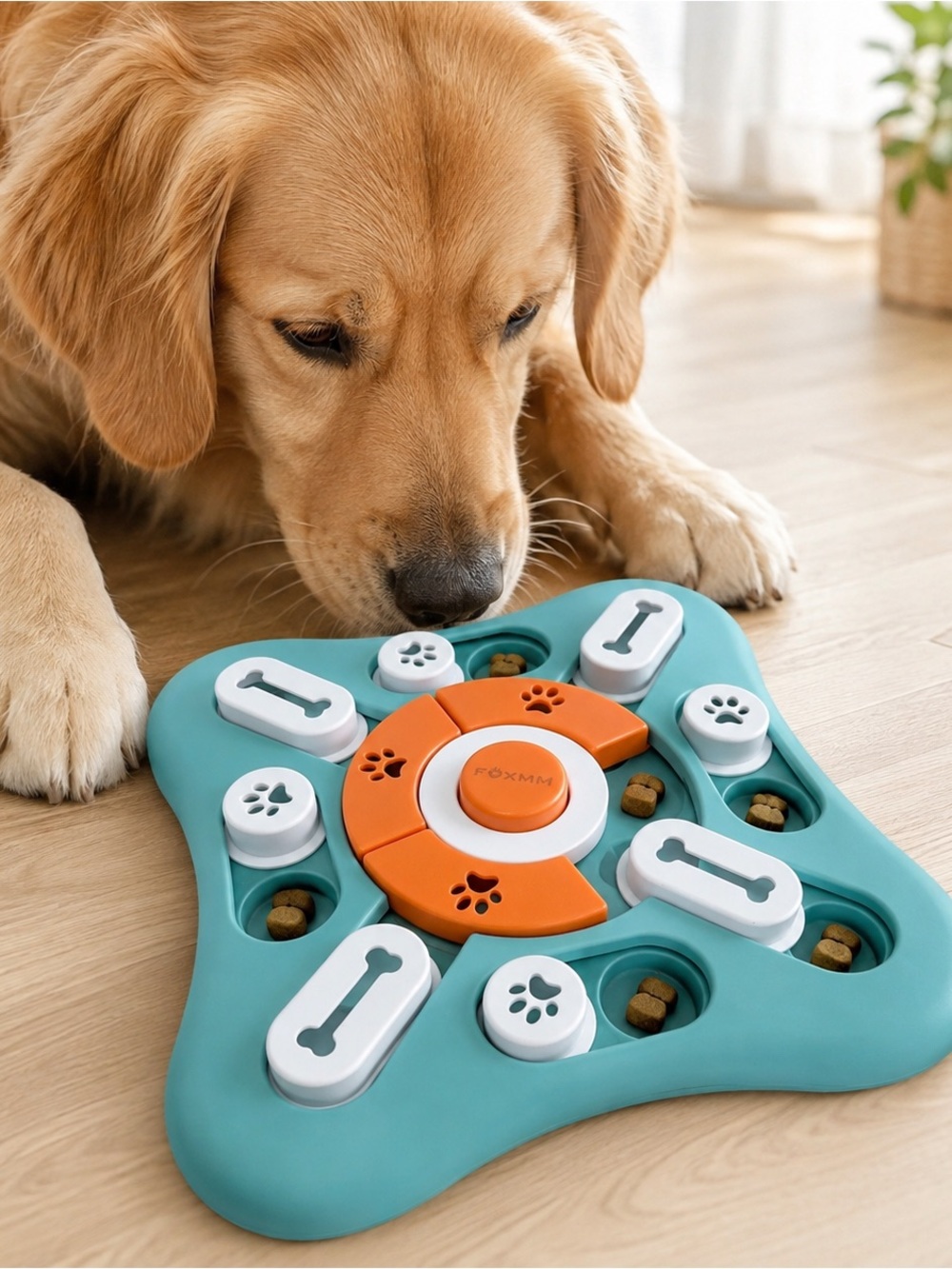 FOXMM Interactive Dog Puzzle Toy Slow Feeder Treat Dispenser Enrichment Game NEW